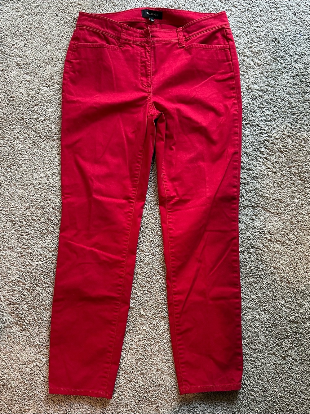 Talbots Vibrant Red Ponte Ankle Pants